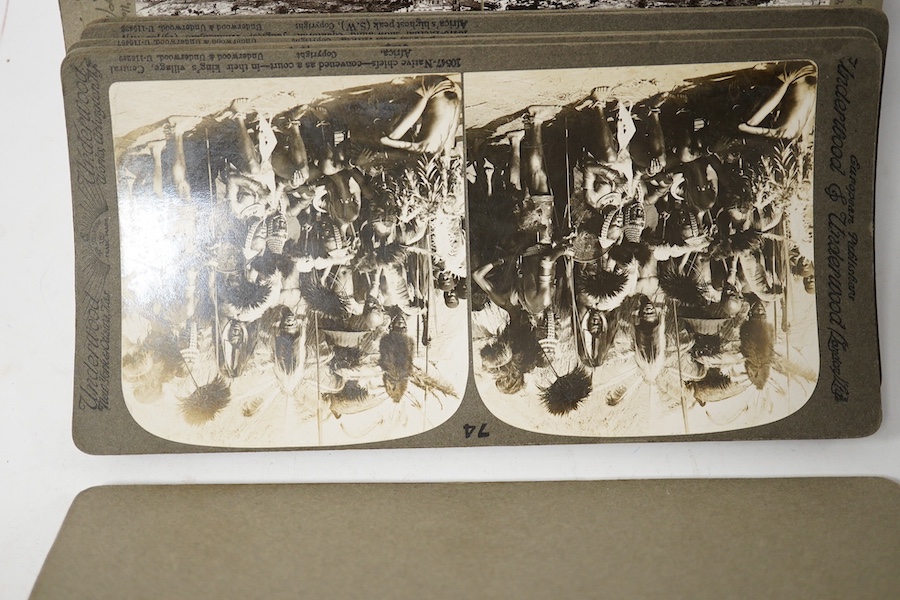 A collection of early 20th century Stereoscopic slides, of topographical African scenes. Condition - good